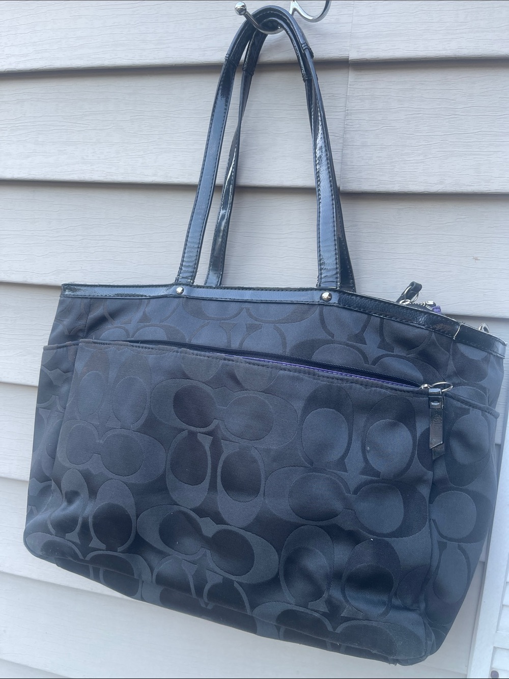 COACH Y2K Poppy Graffiti Signature Black Tote Bag Sunglasses Star purple - Picture 3 of 15
